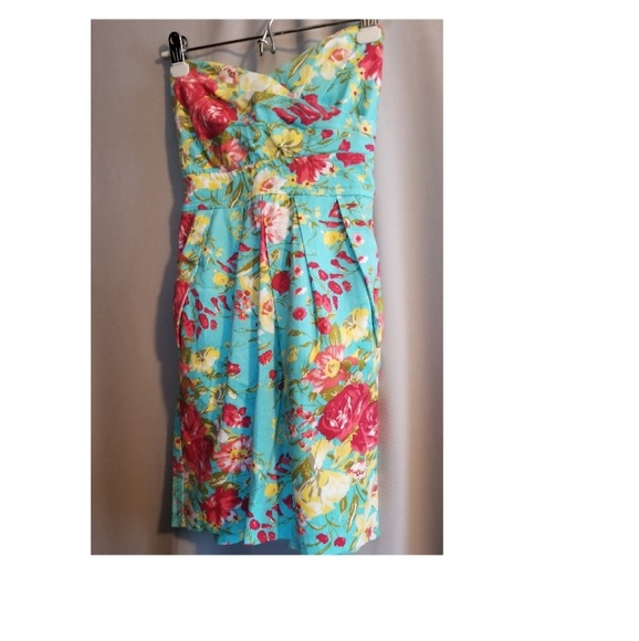 Teeze Me Floral Strapless Summer Dress 3 - Picture 1 of 5